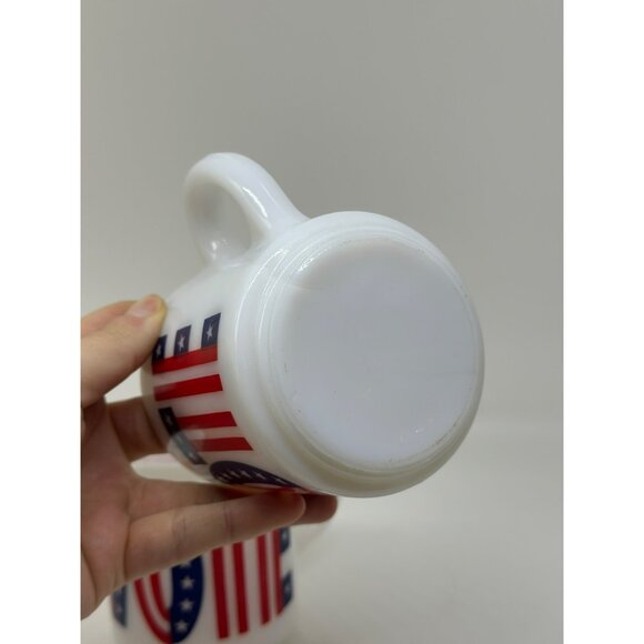 VTG Milk Glass Mugs With Patriotic "Vote" & "Try It Youll Like It" Graphics - Picture 5 of 7